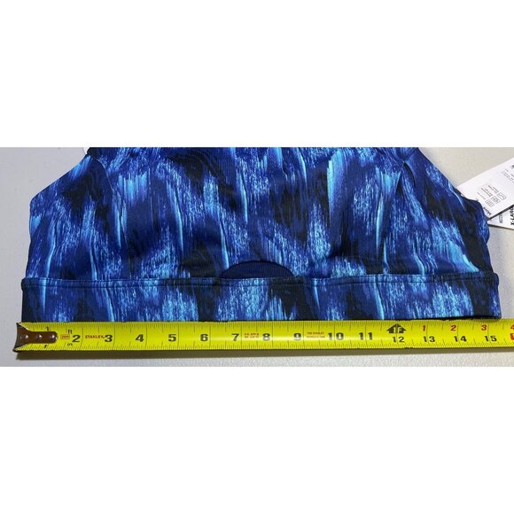 Xersion Womens Size XL Sports Bra Medium Support Adjustable Back Blue and Black - Picture 3 of 10